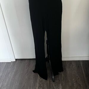 Boohoo Black Wide-Leg Lightweight Summer Pants – Size 12
